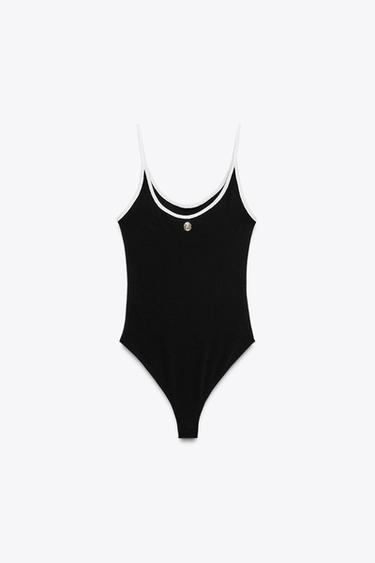 ZARA BROOCH BODYSUIT - Black by Zara - Image 4