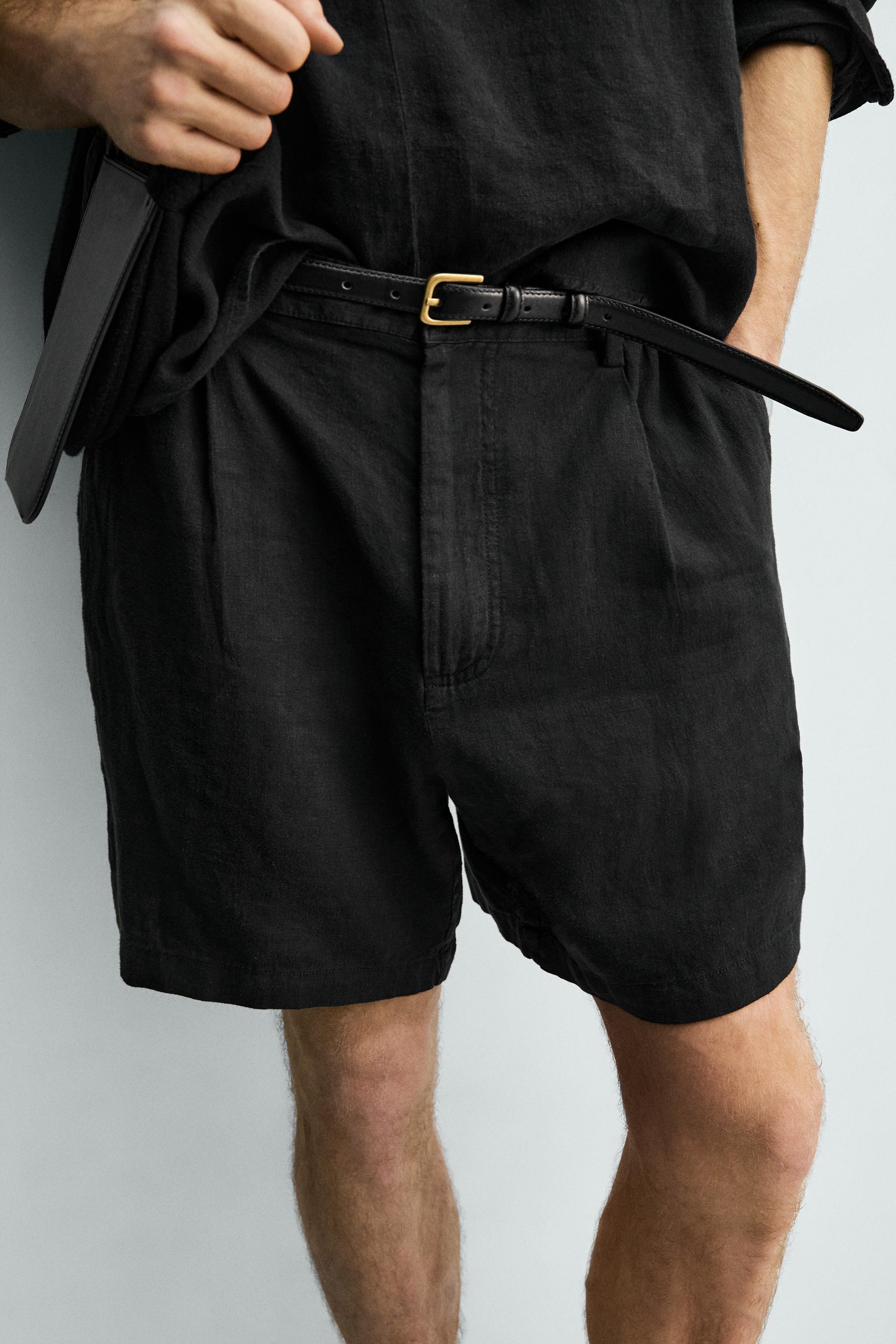 100% LINEN RELAXED FIT SHORTS