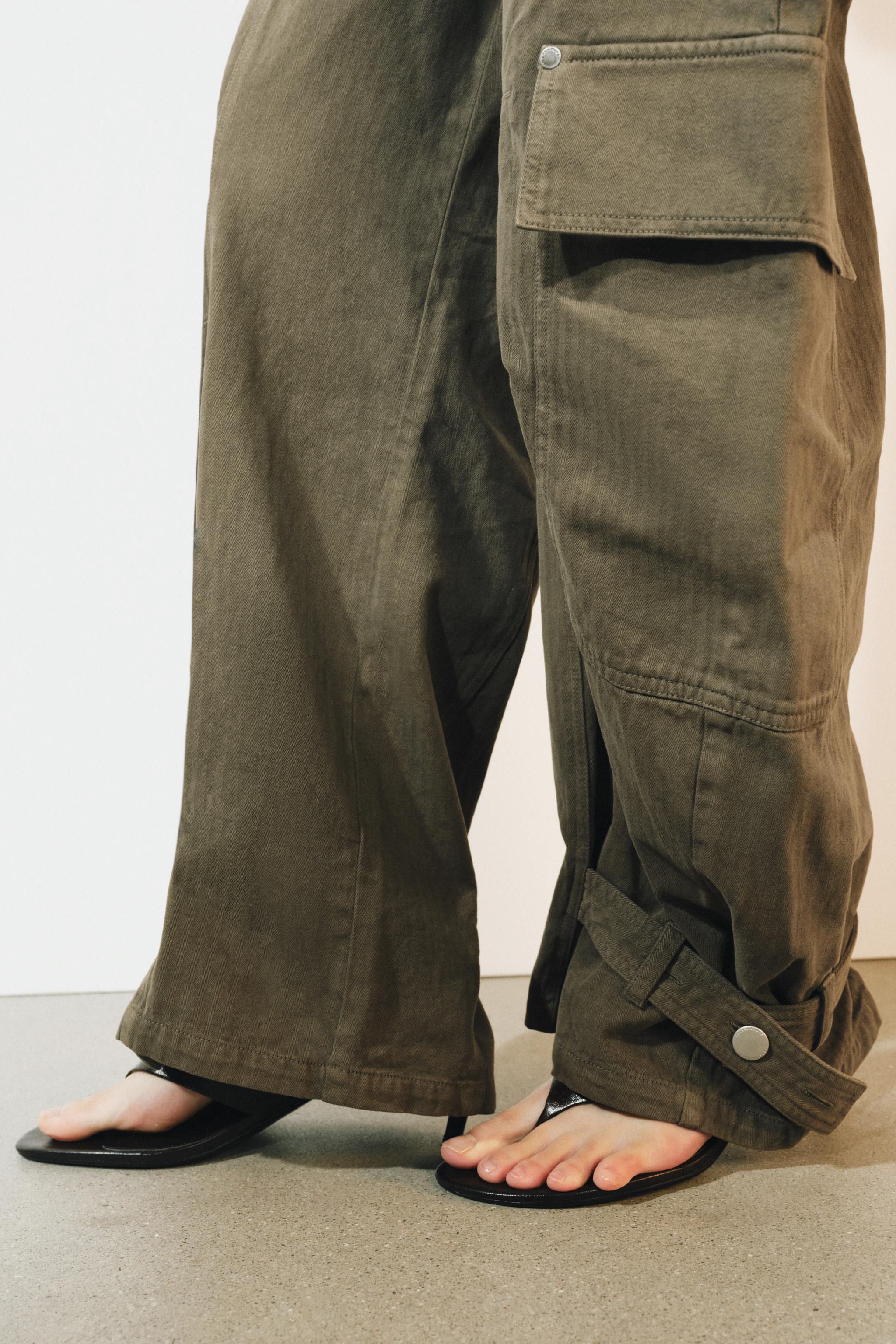 Женские брюки Zara ZW COLLECTION BARREL CARGO PANTS — фото 5