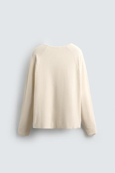 PRINTED CHECK T-SHIRT - Oyster-white by Zara - Image 7