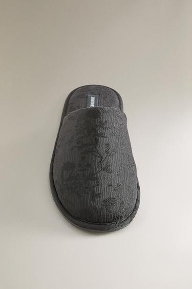 CHAUSSONS OUVERTS À L’ARRIÈRE JACQUARD - Noir de Zara - Image 4