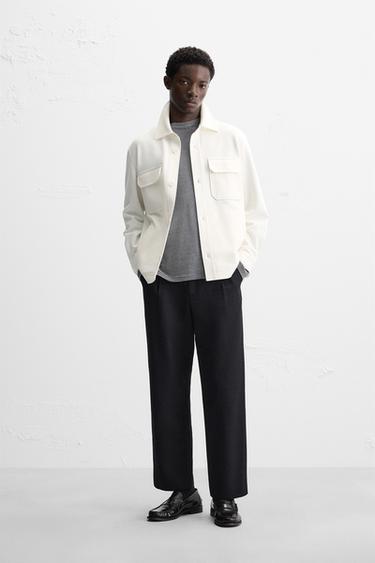 OVERSHIRT MIT STRUKTURMUSTER – COMFORT - Cremefarben von Zara