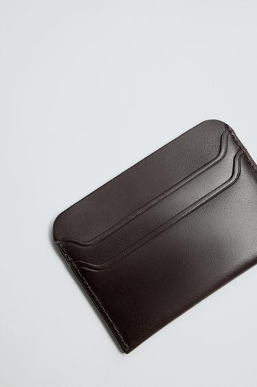 LEATHER CARD HOLDER - Brown by Zara - Image 2