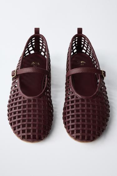 BALLERINES AJOURÉES - Grenat de Zara - Image 3