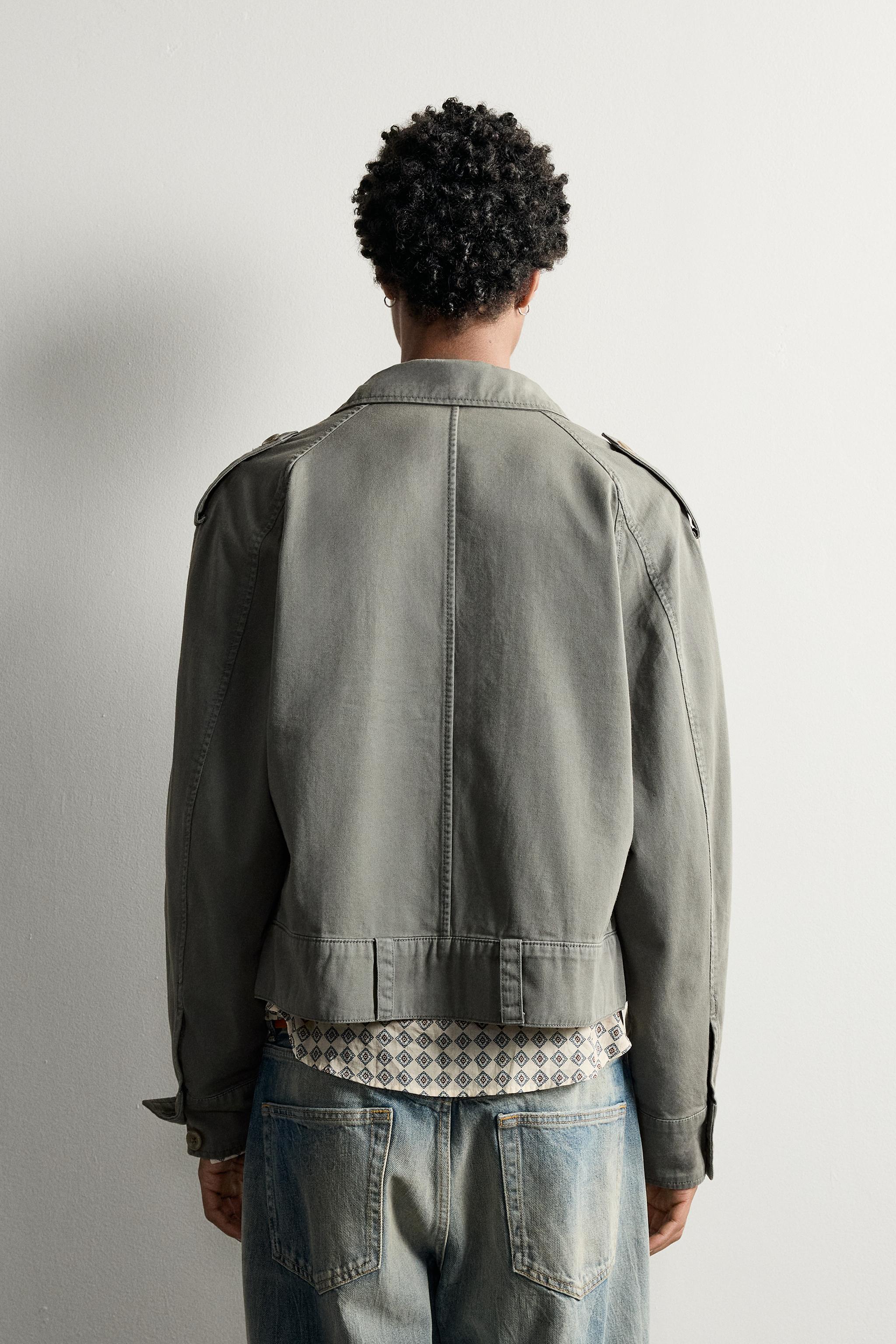 Мужские куртки Zara CROPPED EPAULET JACKET — фото 3