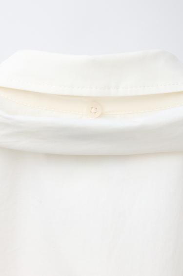CROPPED SHIRT WITH DETACHABLE SCARF - Oyster-white by Zara - Image 5