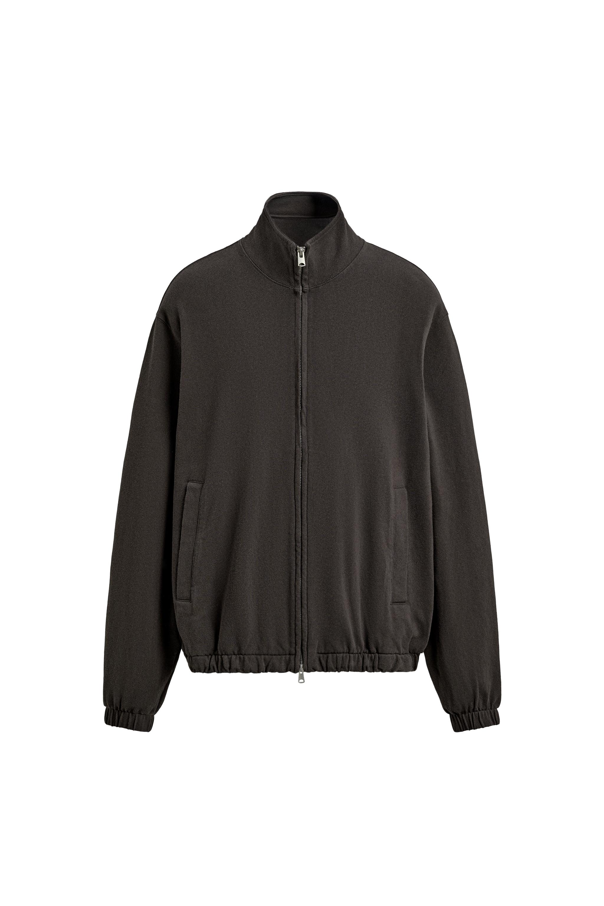 KNIT ZIP SWEATSHIRT - Black / Brown | ZARA United States