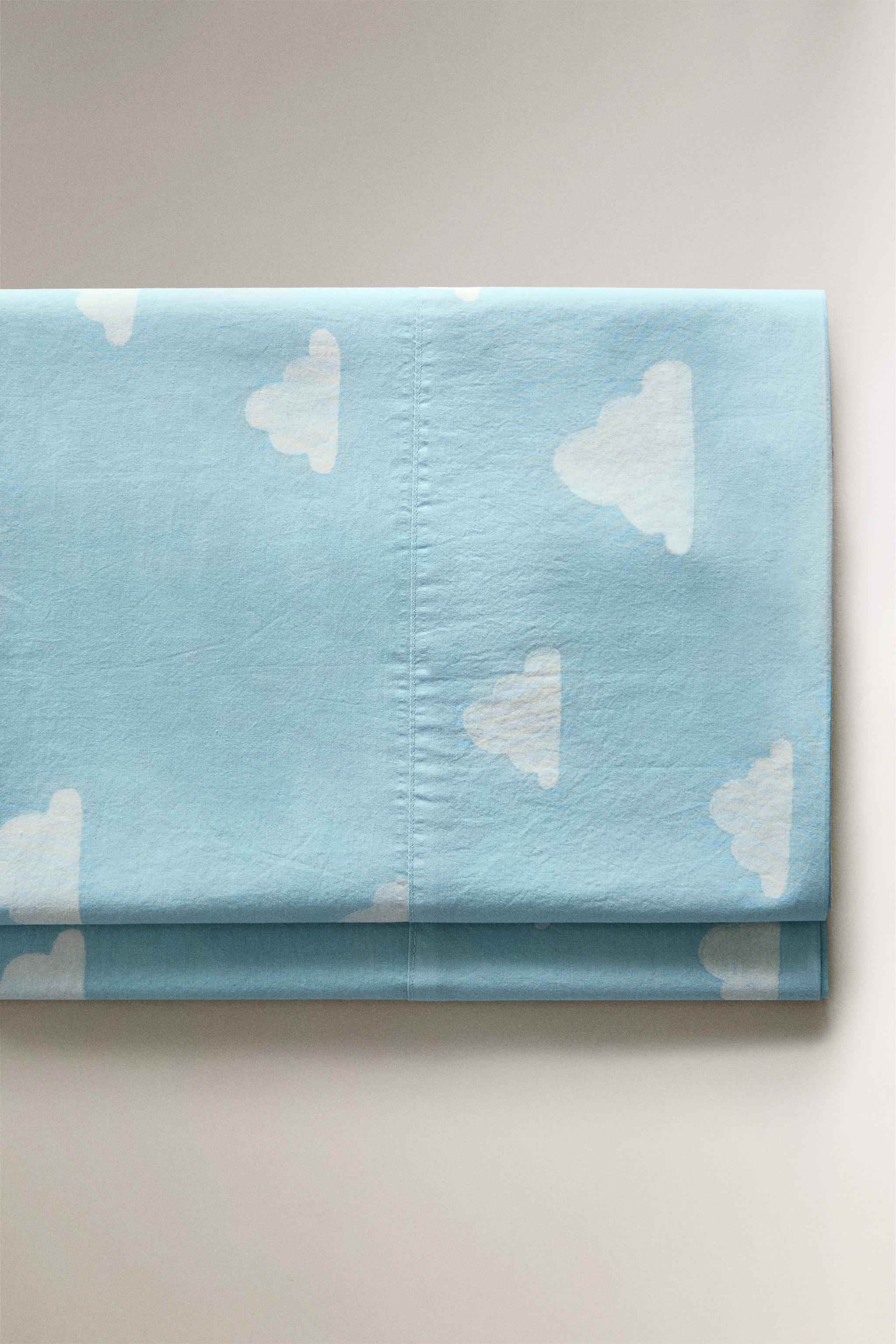 DRAP DE DESSUS ENFANT IMPRIMÉ NUAGES