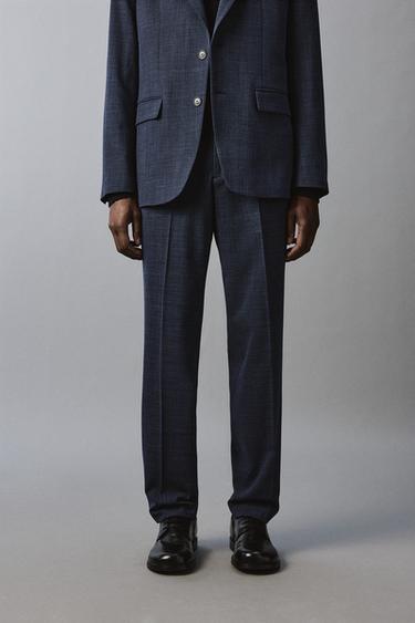 TEXTURED SUIT TROUSERS - Blue / Indigo by Zara