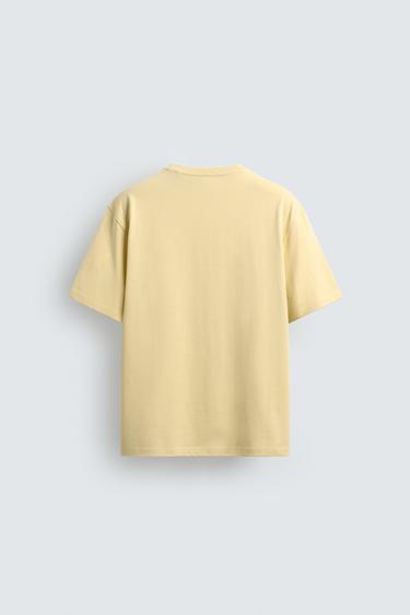 T-SHIRT DE POIDS MOYEN À MANCHES COURTES - Jaune de Zara - Image 7