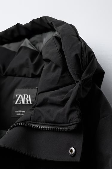 LONG FEATHER AND DOWN WATER-REPELLENT PUFFER JACKET WITH DETACHABLE FAUX FUR HOOD - Black by Zara - Image 6