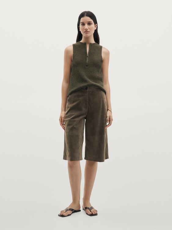 Knit top with zip detail