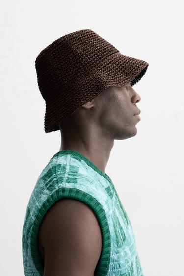 CROCHET BUCKET HAT - Dark brown by Zara - Image 1