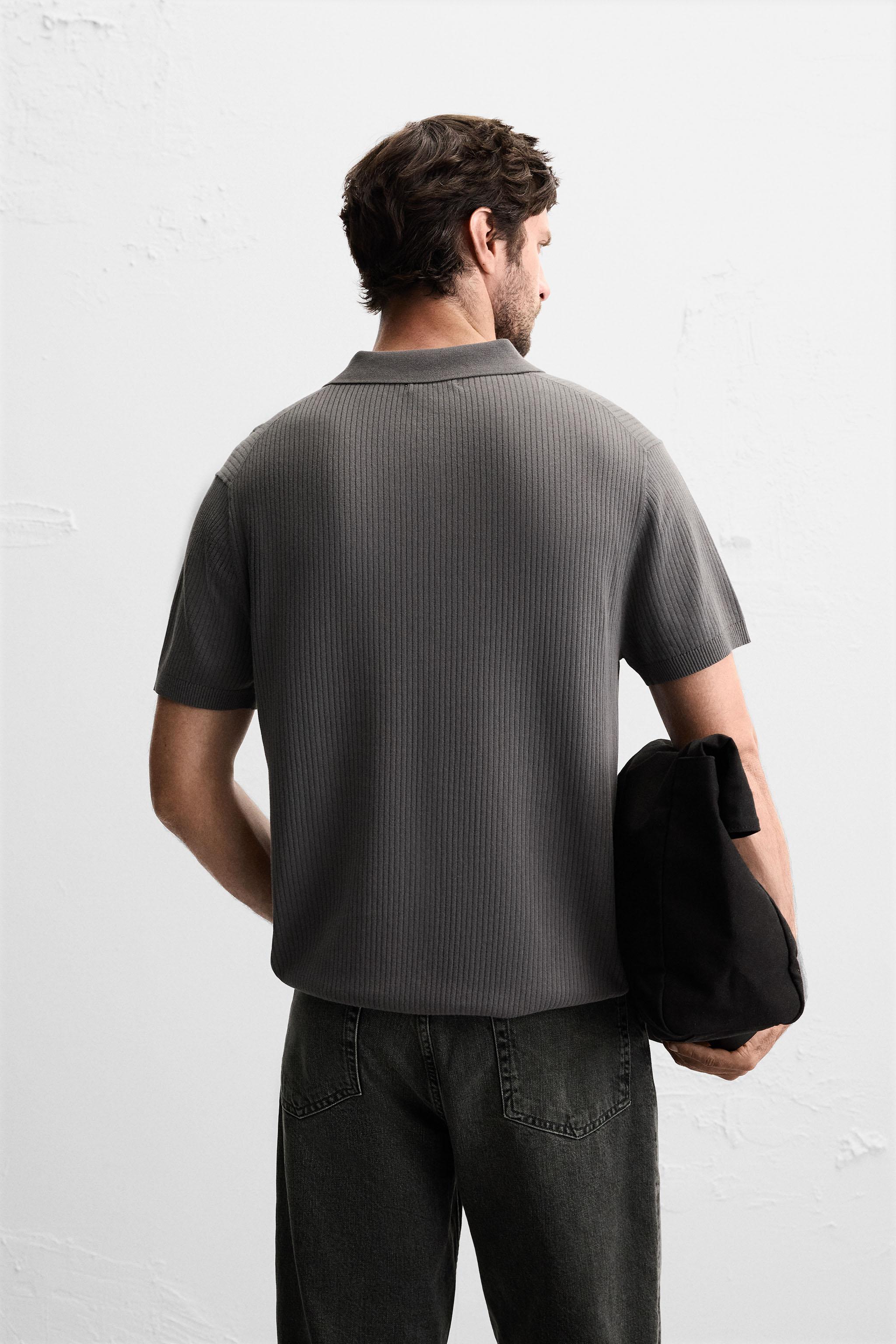 RIB KNIT POLO SHIRT