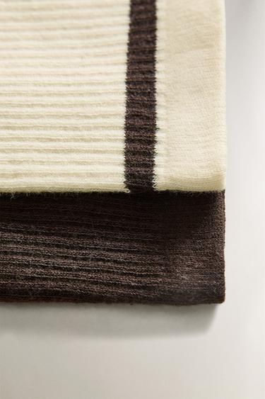 ENSEMBLE CHAUSSETTES COTON (LOT DE 2) - Écru / Marron de Zara - Image 3
