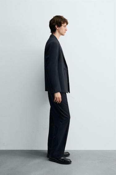 STRIPED SUIT TROUSERS - Dark navy by Zara - Image 3