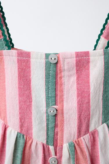 COMBINAISON COURTE À RAYURES ET FLEURS EN CROCHET - Multicolore de Zara - Image 3