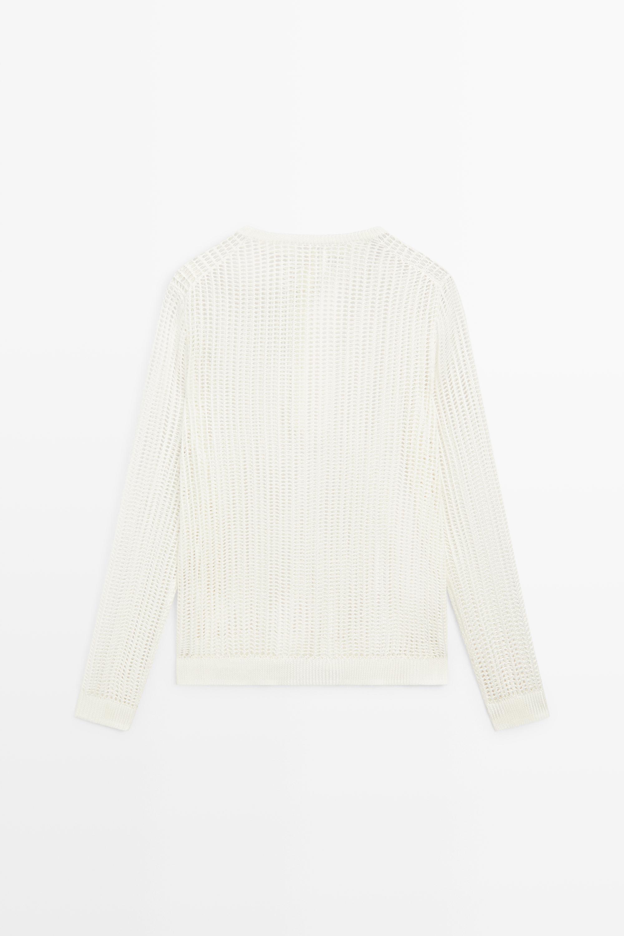 Pull en maille ajourée boutonné - STUDIO