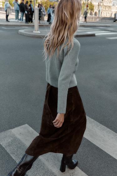 GILET EN MAILLE À BOUTONS BOULES - Gris / Bleu de Zara - Image 4