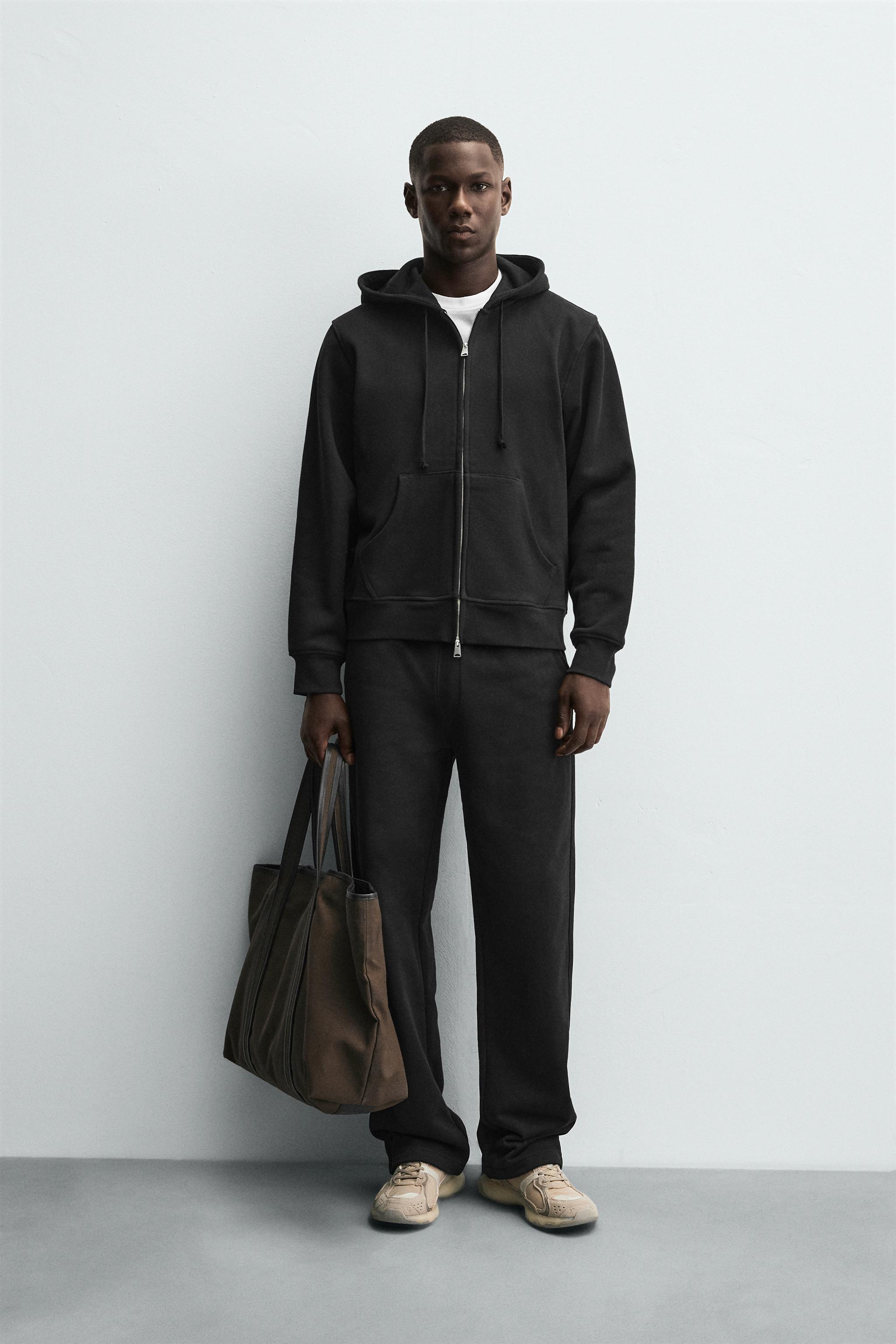 HEAVY WEIGHT ZIP HOODIE - Black | ZARA United States