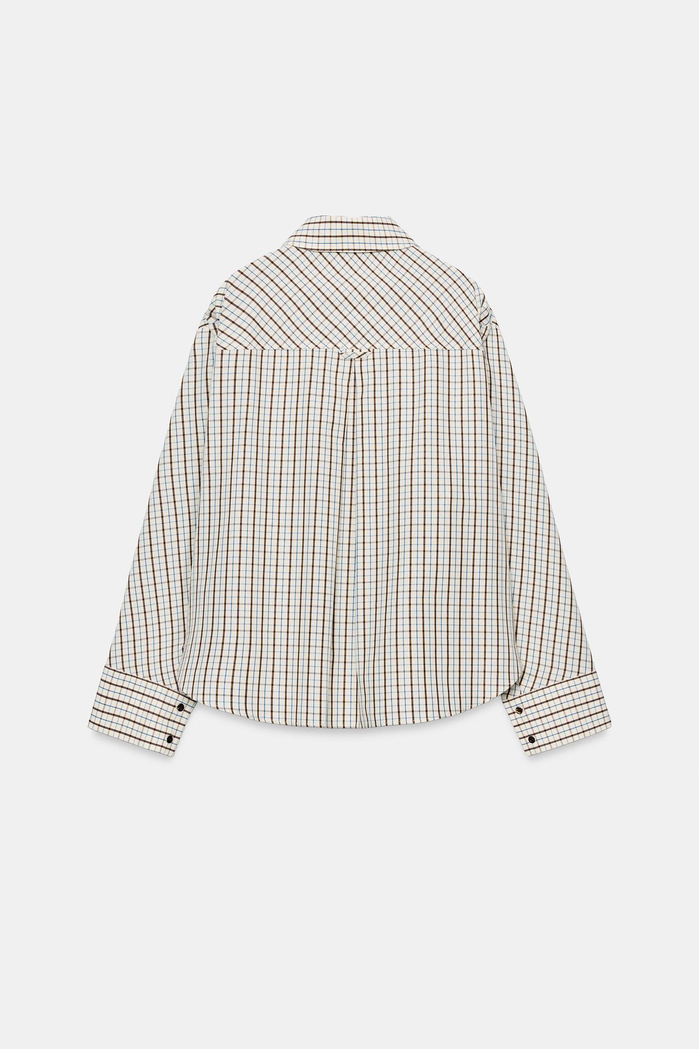Женская рубашка Zara Oversized Plaid, цвет: Разноцветный — фото 2