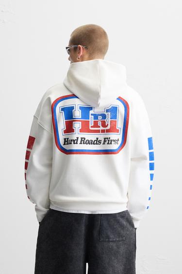RACING PRINT HOODIE - Oyster-white by Zara - Image 2