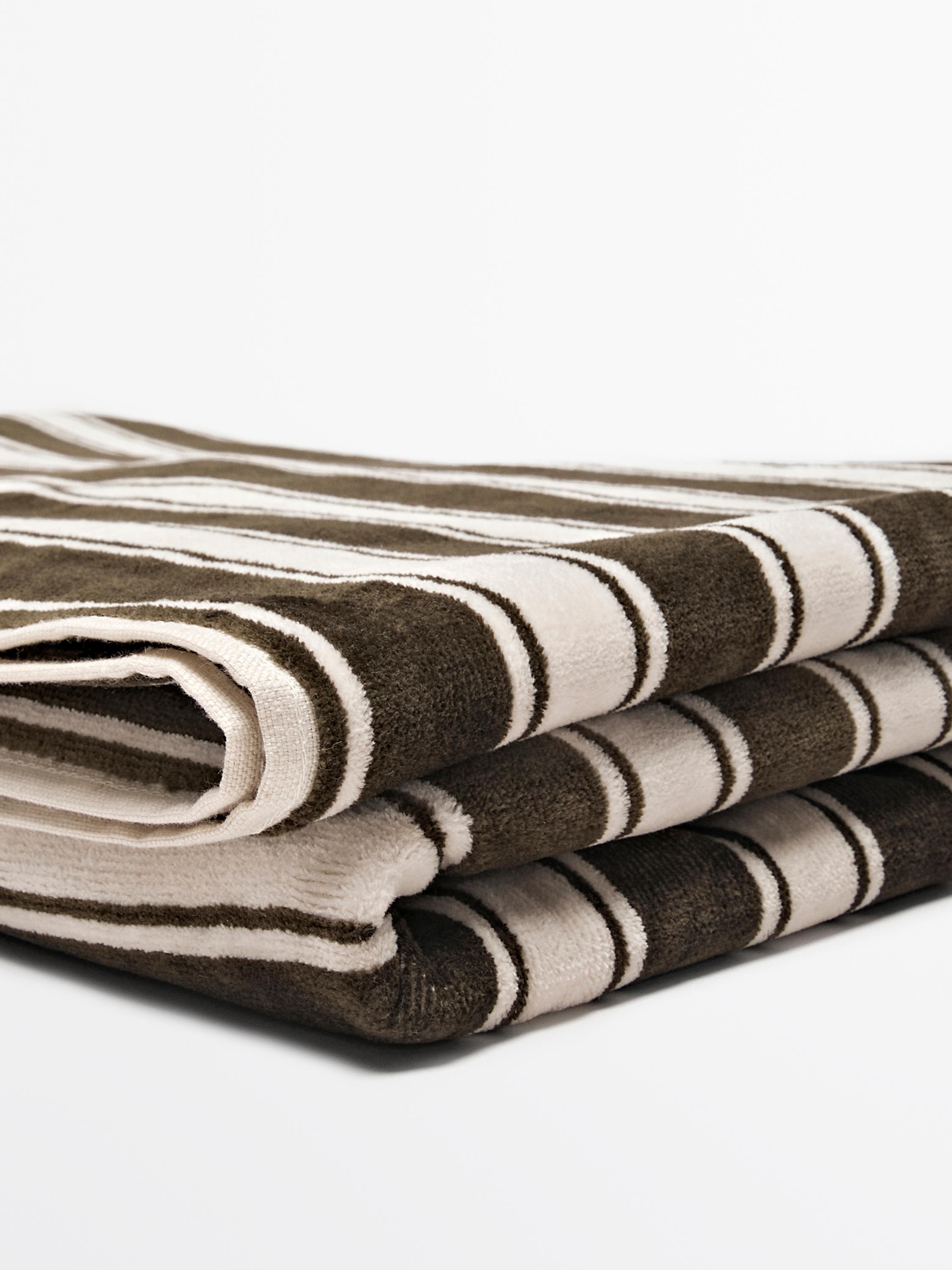 Striped cotton towel