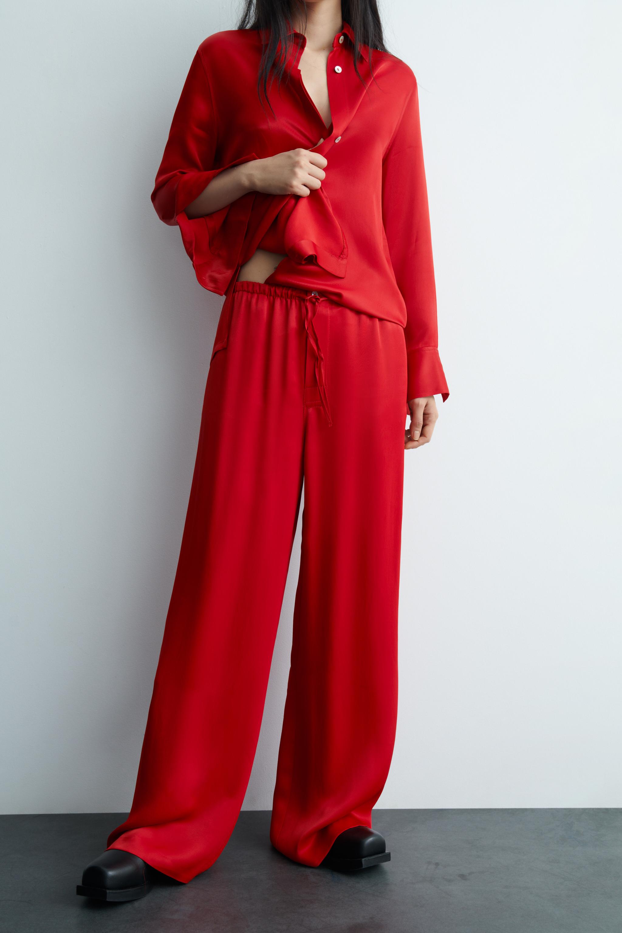 Zara red clearance pants