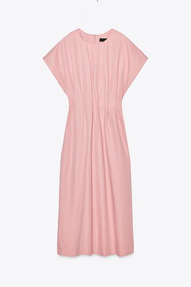 ZW COLLECTION PLEATED MIDI DRESS - Pink by Zara
