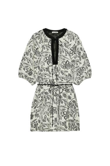 JACQUARD DRESS WITH BELT