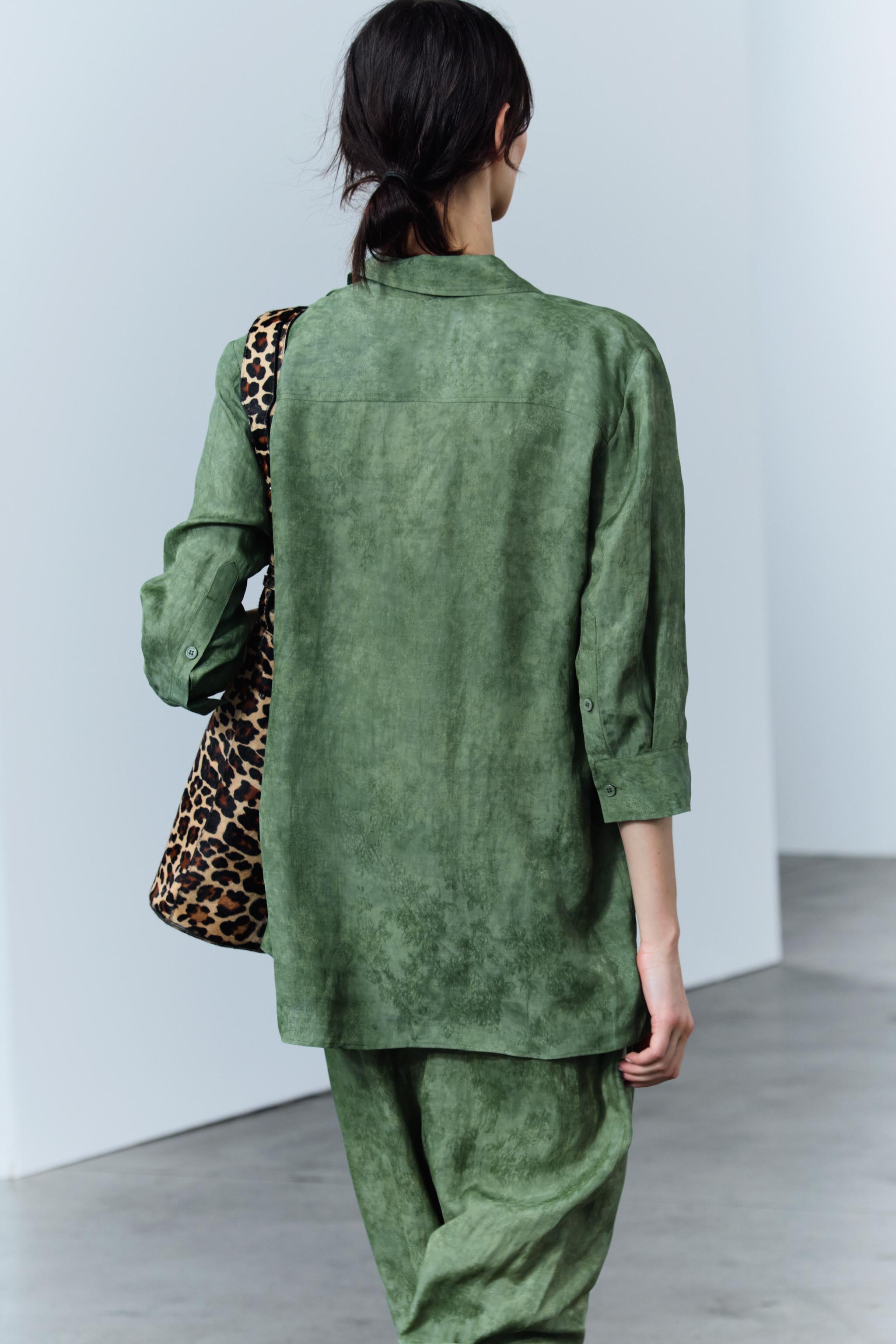 РУБАШКА JACQUARD — ZW COLLECTION - ЗЕЛЕНЫЙ | ZARA Беларусь/Belarus