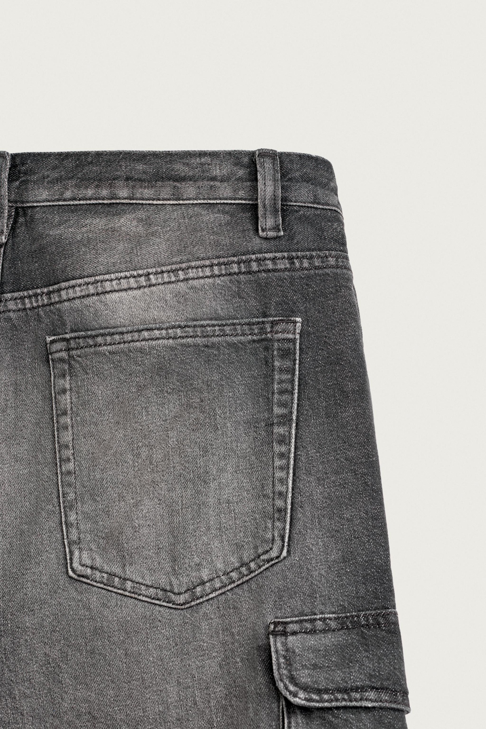 Мужские шорты Zara VINTAGE-EFFECT BAGGY CARGO SHORTS — фото 9