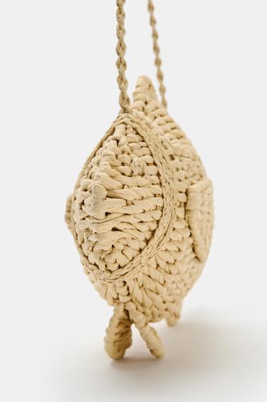 WOVEN FISH CROSSBODY BAG - Light beige by Zara - Image 4
