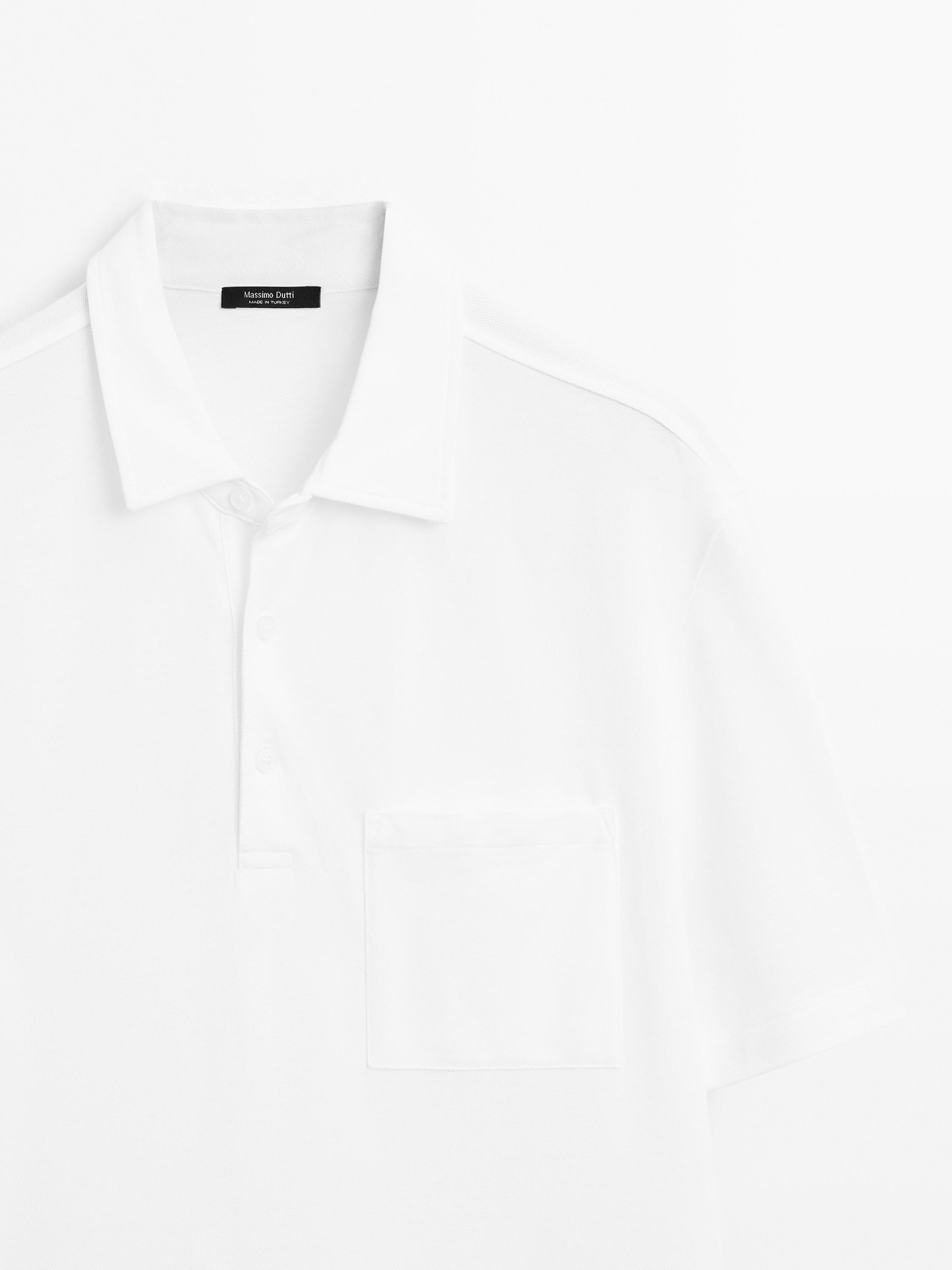 Piqué textured 100% cotton polo shirt