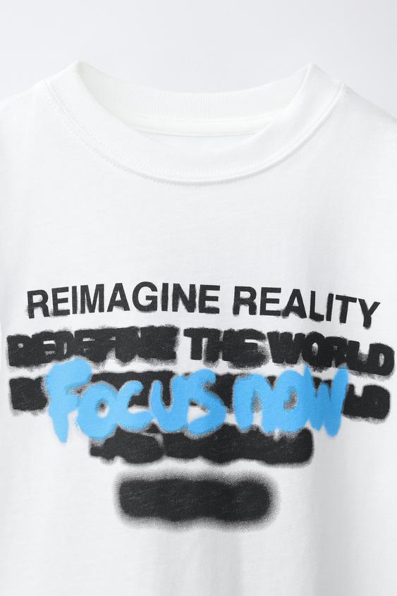 T-SHIRT À IMPRIMÉ GRAFFITI - Blanc cassé de Zara - Image 2
