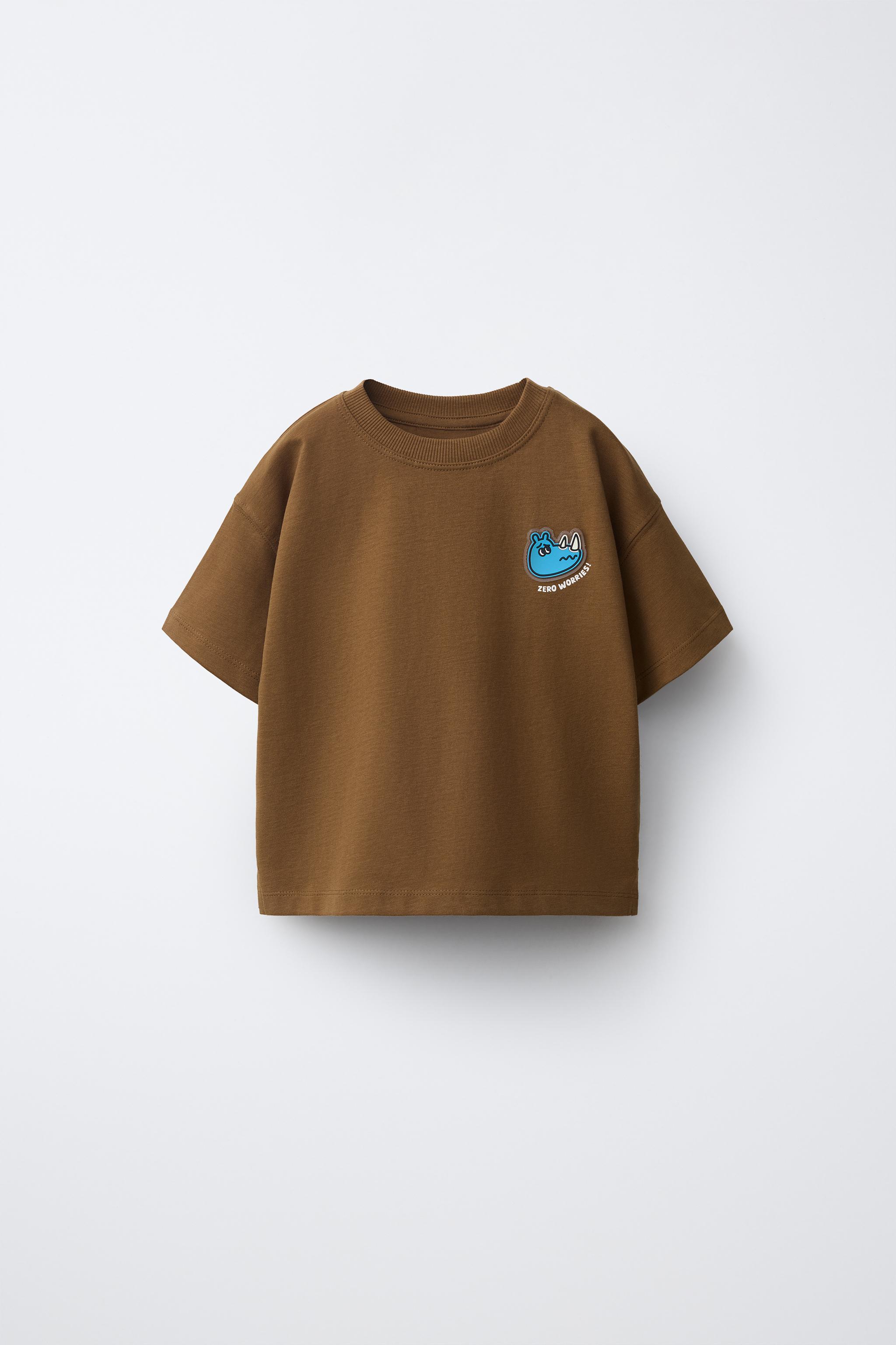 RUBBERIZED FOX PATCH T-SHIRT — Tobacco