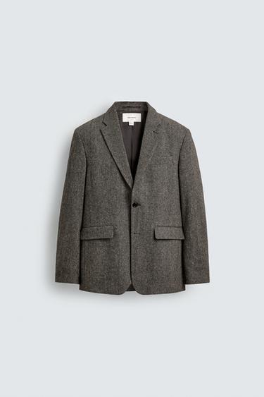 VESTE REGULAR FIT STRUCTURÉE - Noir / Marron de Zara - Image 6