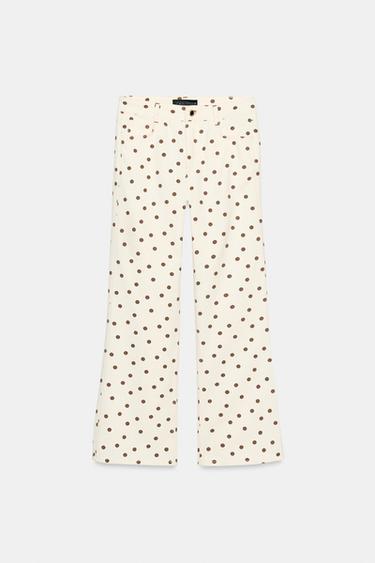 Z1975 MID-WAIST MINI FLARE JEANS WITH DOTS - Oyster-white by Zara - Image 8