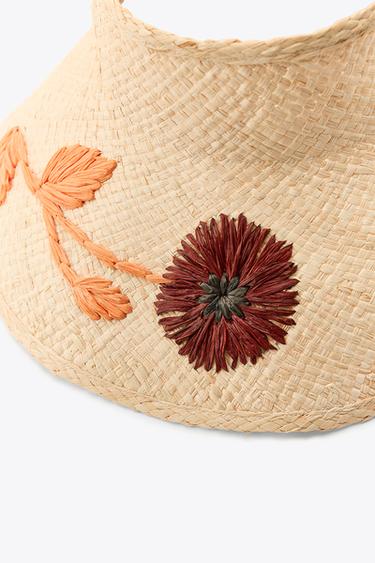 VISIÈRE TRESSÉE FLEURS - Beige clair de Zara - Image 1