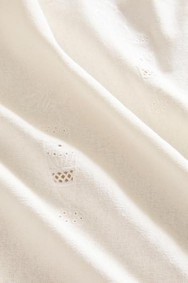 COUVRE-LIT LIN BRODERIE - Blanc cassé de Zara - Image 3