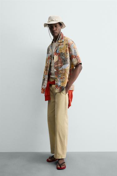 CHEMISE RELAXED FIT À IMPRIMÉ RUES - Orange de Zara - Image 3