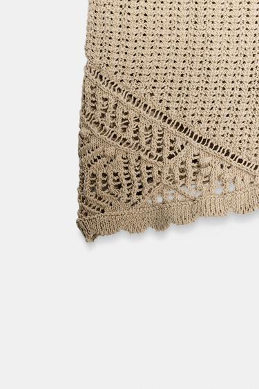SHORT EN MAILLE POINTELLE - Marron clair de Zara - Image 7