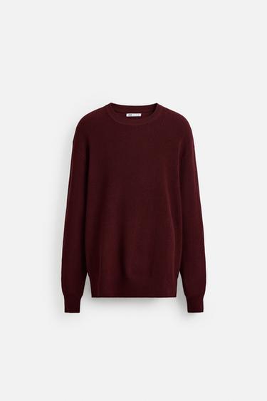 PULOVËR THURJE MBRAPSHT - Ngjyrë e kuqe vere nga Zara