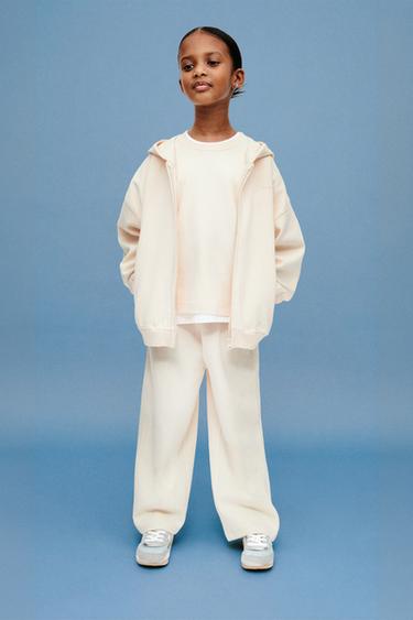 Zara PLAIN INTERLOCK T-SHIRT - Mid-ecru