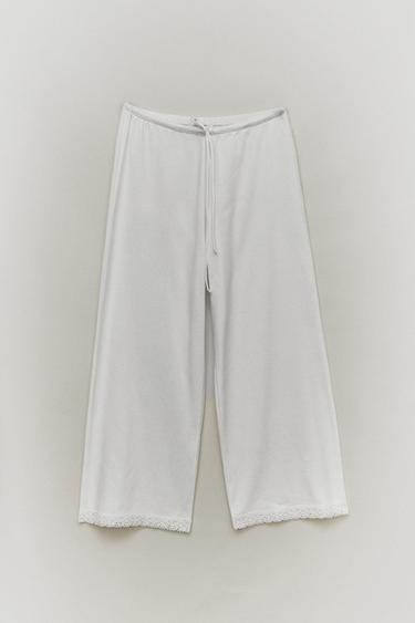 PANTALON JERSEY DE COTON - Blanc de Zara - Image 5