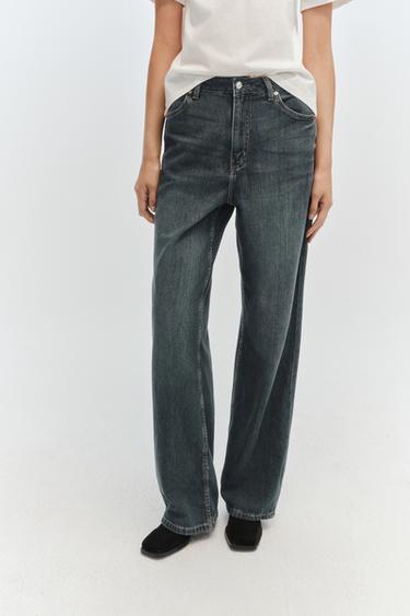 JEANS Z1975 STRAIGHT FIT HIGH-WAIST - Blue / Green by Zara