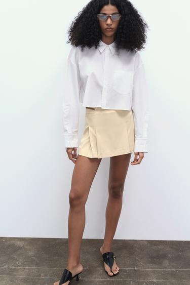 JUPE-PANTALON PLIS PLATS - Vanille de Zara