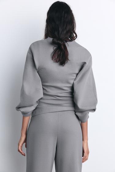 FITTED INTERLOCK SWEATSHIRT - Grey by Zara