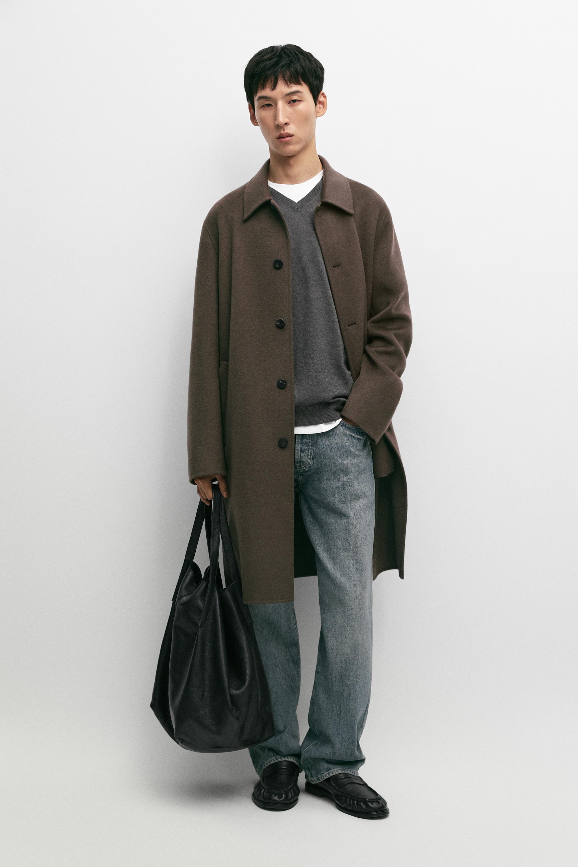 Long wool blend coat