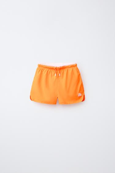 6-14 YEARS/ QUICK-DRY SWIM SHORTS - Neon orange by Zara